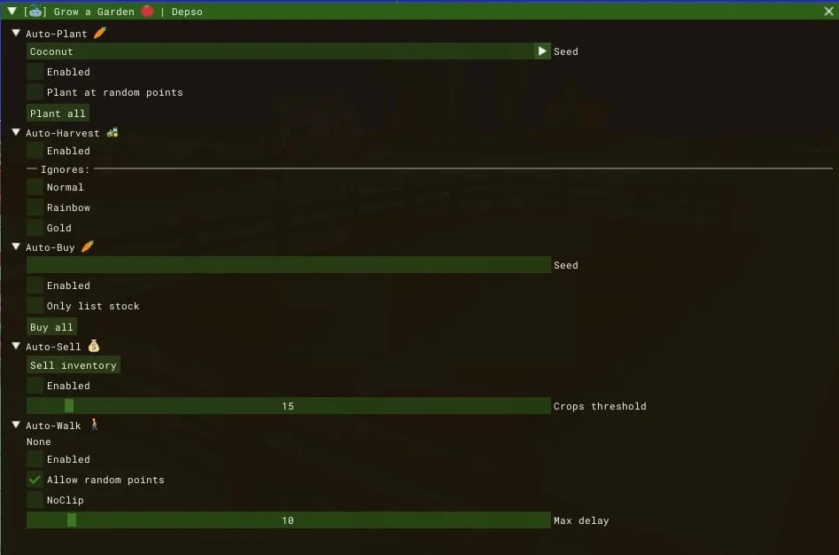 Grow a Garden Script No Key - Auto Plant, Auto Harvest, Auto Sell