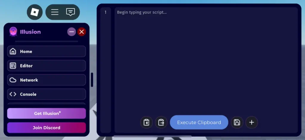Illusion Executor Main Interface on Mobile