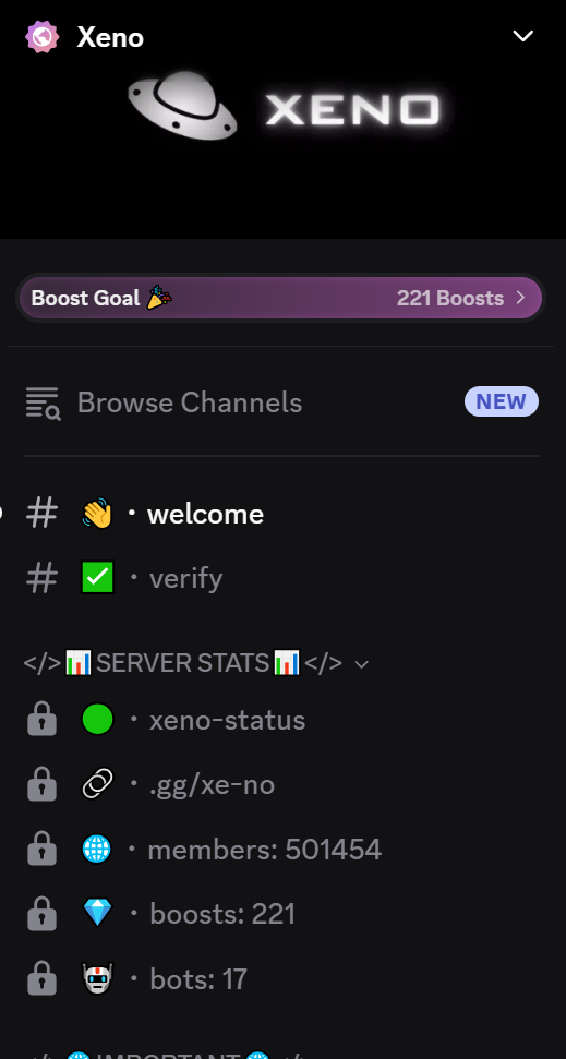 Xeno Discord Channel interface